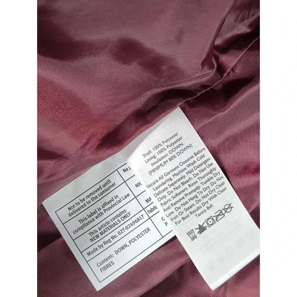 Eddie Bauer EB 650 Vest Womens XL Burgundy Down Filled Puffer Full Zip Pockets